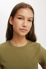 Cotton On Women's 90 S Baby Tee - Cactus Green