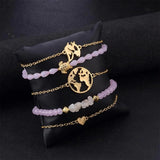 Bohemian 5-Piece Charm Bead Bracelet Set