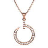 Krystal Couture Paradigm in Circle Rose Gold Pendant Necklace Embellished with Swarovski nCrystals