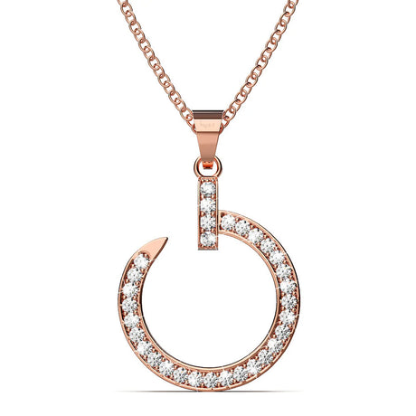 Krystal Couture Paradigm in Circle Rose Gold Pendant Necklace Embellished with Swarovski nCrystals