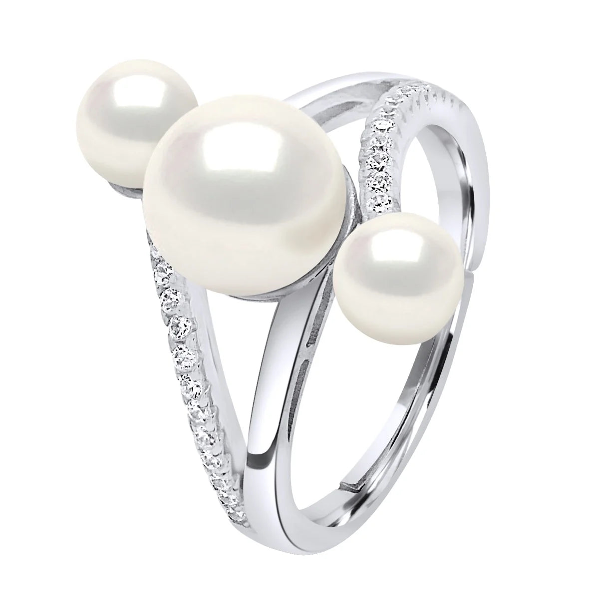 Ring 2 Pearl Button Freshwater Pearl White