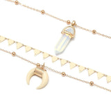 Multilayer 3 Piece Night Sky inspired Layering Gold Necklace