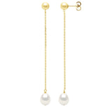 Drop Earrings Freshwater Pearl Gold Vermeil 7-8mm