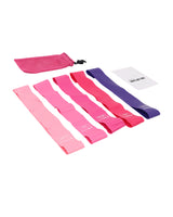 Exercise Pilates Yoga Loop Resistance Band Workout Physio Stretch Aerobics 5 Set - Pink Purple