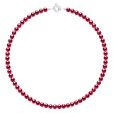 Necklace of Real Cultured Freshwater Pearls and Round 6-7 mm - Cherry - Longueur 42 cm