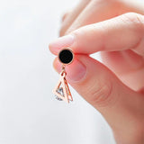 Bullion Gold Geometric Triangle Drop Earrings