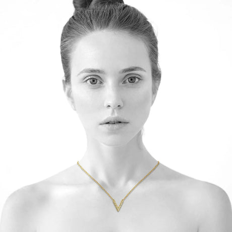 Boxed Luxury V Shaped Gold Set Embellished with SWAROVSKI® Crystals