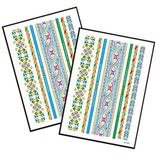 Metallic Temporary Tattoo Gold Silver Glitter Party Body Sticker Waterproof 2 Sheets 091