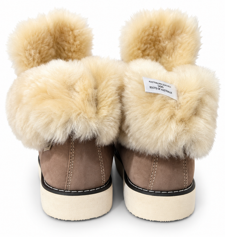 Australian Leather Ugg Lace Up Ankle Sheepskin Boot - Chocolate - AU5