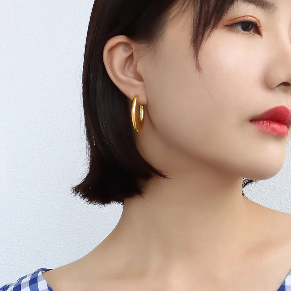 Bullion Gold Bright Gold Hoop Earrings