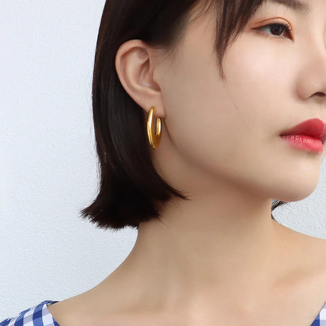 Bullion Gold Bright Gold Hoop Earrings