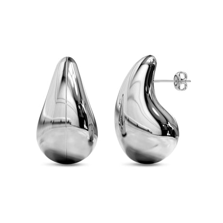 Bullion Gold Raindrop White Gold layered Stud Earrings