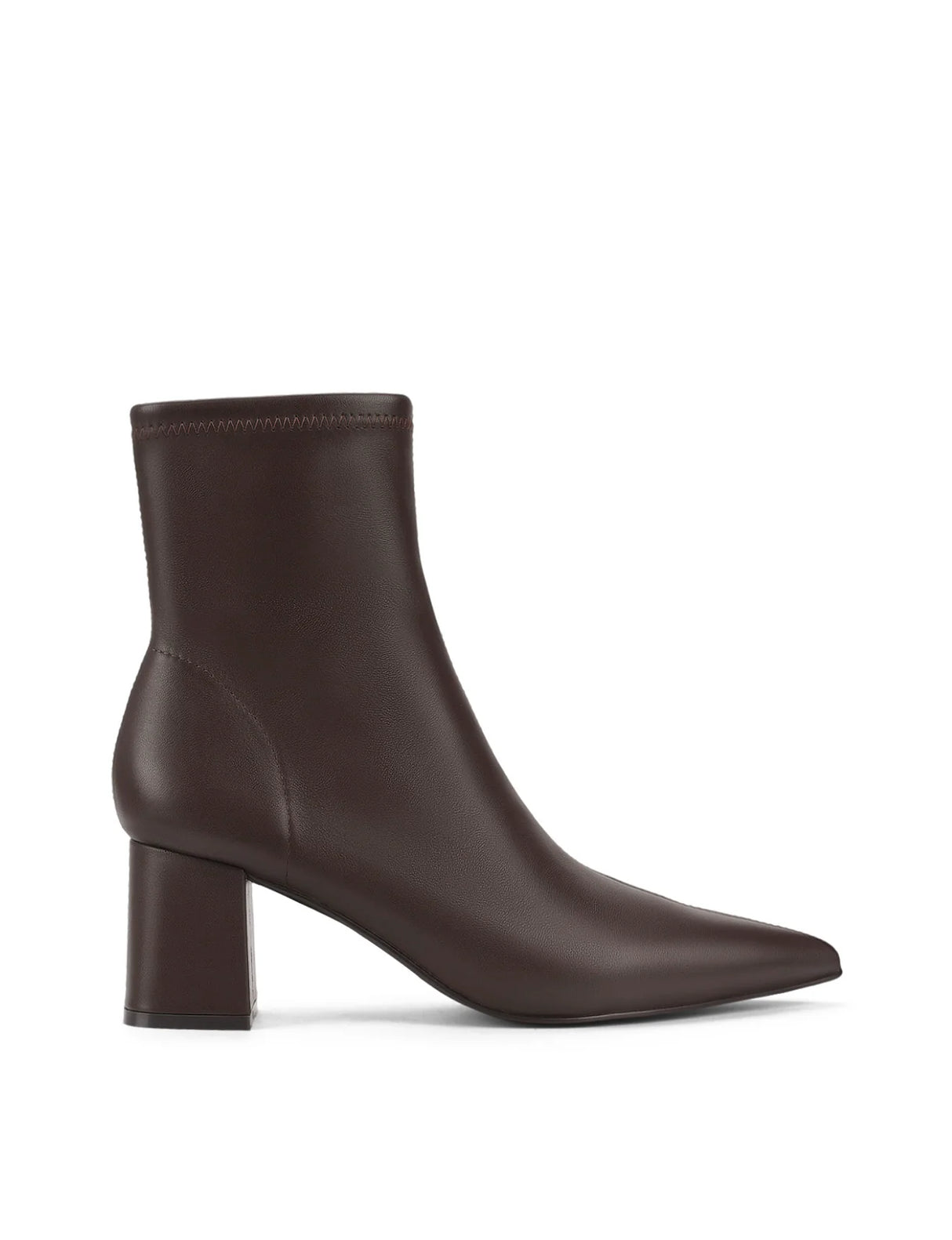 Siren Ankle Boots - Chocolate Brown Stretch Leather