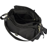 BAMEI Water-Resistant Ballistic Nylon Messenger Bag with Leather Buckle - Black