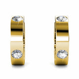 Krystal Couture Classic Round Huggies in Gold Adorned with Crystals from SWAROVSKI