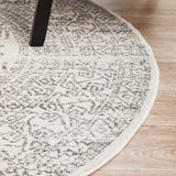 Chrome Addison Silver Round Rug