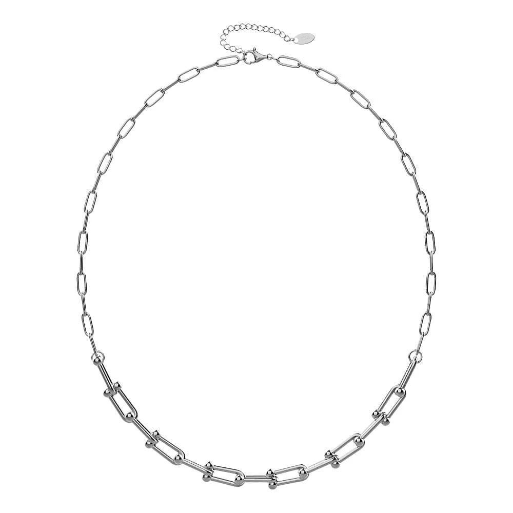 Bullion Gold Lovelock U Link Chain Necklace White Gold