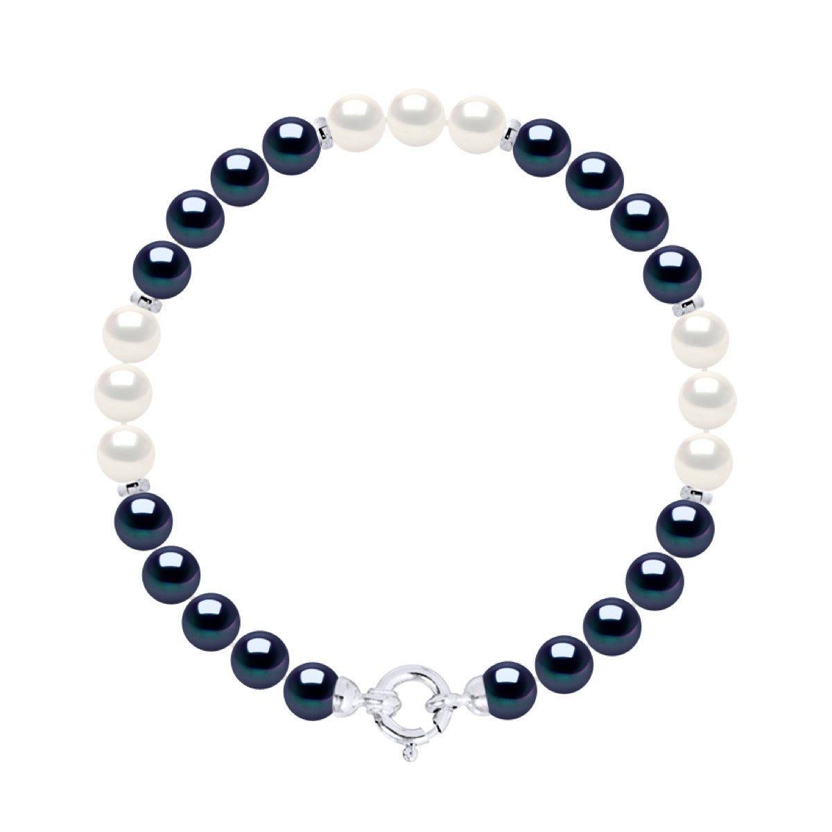 Bracelet - Black Tahiti + Natural White - Length Necklace 42 cm