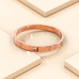 Bullion Gold Carrie Stainless Steel Bangle in Rose Gold