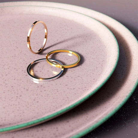 Bullion Gold White Gold Simplicity Slim Ring