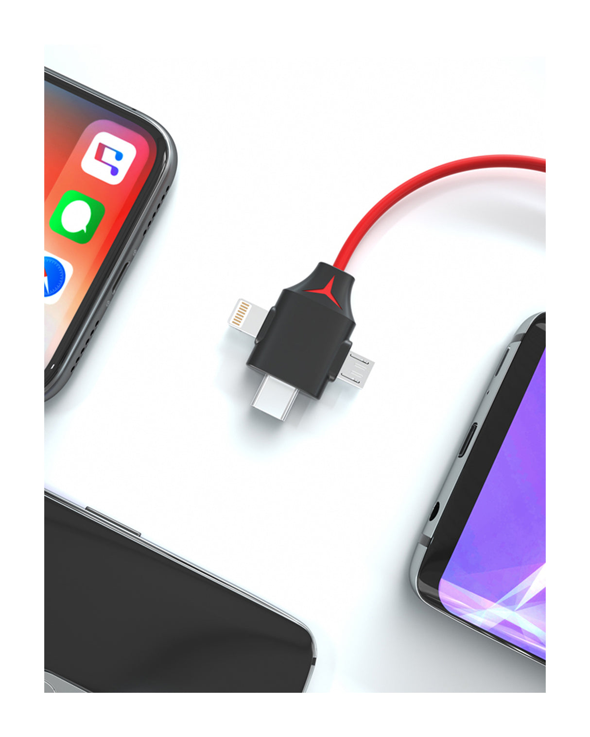 TODO 3 in 1 HDMI to Lightning Micro USB Type C Adapter Cable Charge iPhone Android AV TV