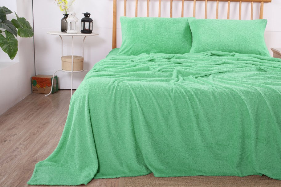 Teddy Fleece Sheet Set - Aqua