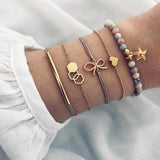Bohemian 5-Piece Charm Bead Bracelet Set