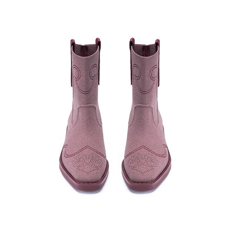 Knit Cowboy Boots - Mauve