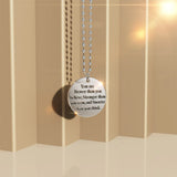 Bullion Gold Brave Inscriptions Pendant Necklace