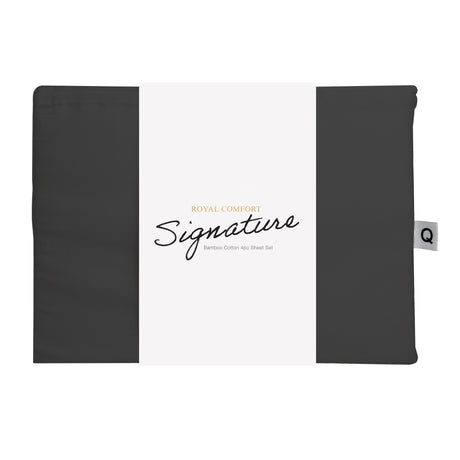Royal Comfort Signature Bamboo Cotton Sheet Set- Charcoal