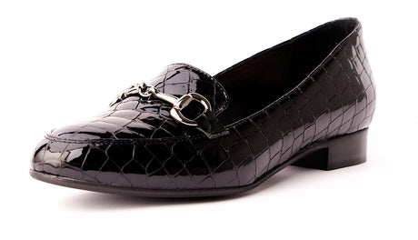 Bosccolo Womens Moccasin - Black Croco