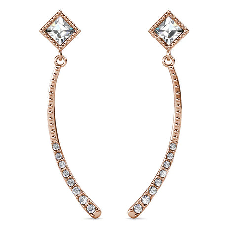 Krystal Couture Elegant Rose Gold Stud Earrings Embellished with SWAROVSKI Crystals