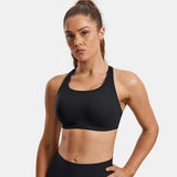 Power On Molded Cup Strappy Racerback Wireless Bra - Black