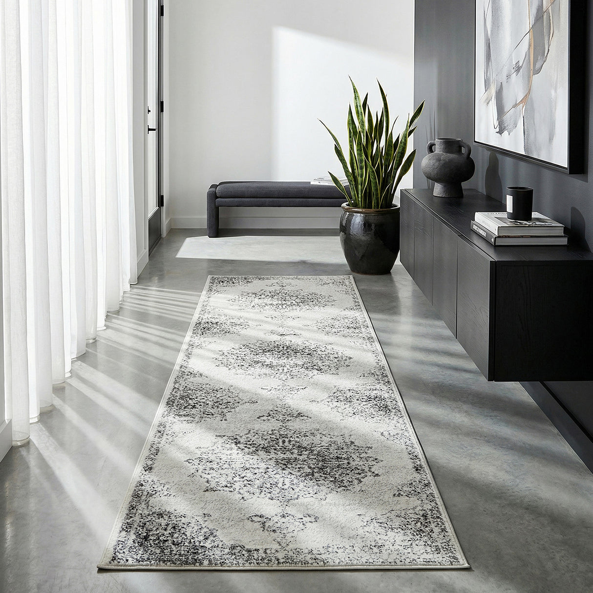 Chrome Rita Silver Runner Rug