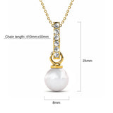 Krystal Couture Luminous Pearl Pendant Necklace in Gold Adorned with Crystals from Swarovski
