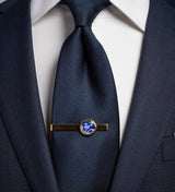 Stephen Oliver 18K Gold Blue Map Tie Bar
