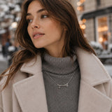 Krystal Couture Romantic Love Bar Necklace Embellished with SWAROVSKI Crystals