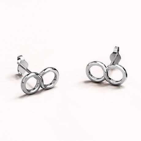 Solid 925 Sterling Silver Infinity Stud Earrings