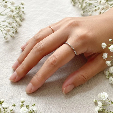 Bullion Gold Rheda Classic Tubular Ring in Silver