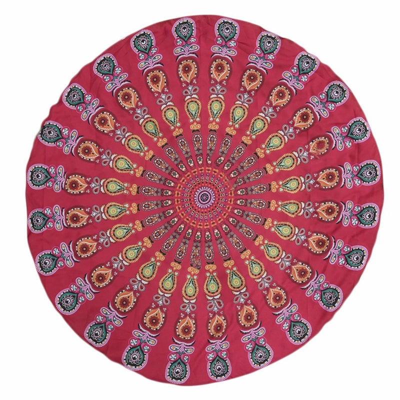TODO Luxury Edition Chiffon Digital Print Beach Throw Yoga Earth Red