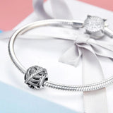 Solid 925 Sterling Silver Rolling Deep CZ Charm