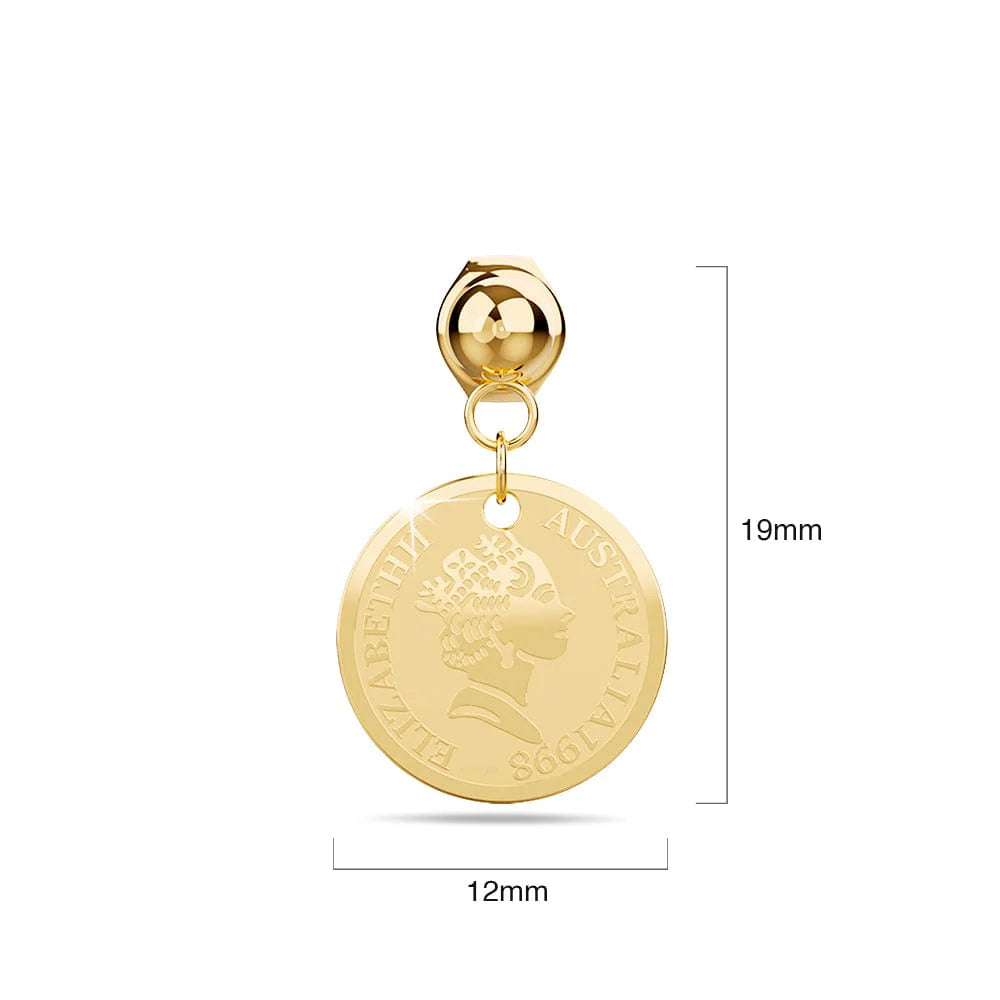Bullion Gold Coin Drop Gold Layered Earrings