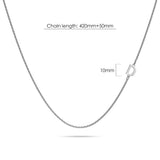 Bullion Gold Bold Alphabet Letter Initial Charm Necklace in White Gold Tone