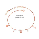 Bullion Gold Dangling Stacey Charming Beach Feet Jewellery Rose Gold Layered Anklet