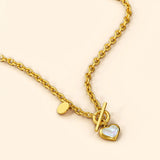 Bullion Gold Gloria Chunky Heart Toggle Closure Necklace in Gold
