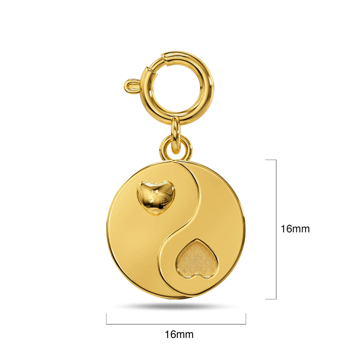 Bullion Gold Yin Yang Heart Gold Charm Necklace