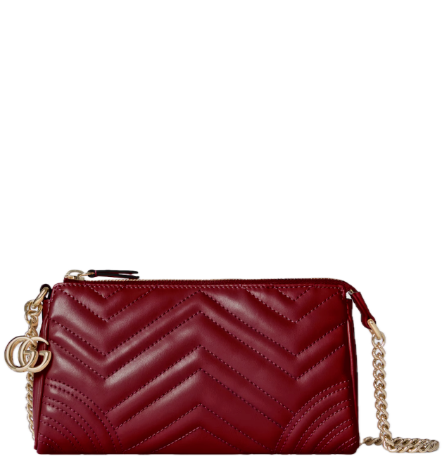 Gucci Quilted Leather Marmont Shoulder Bag - Red