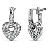 Krystal Couture Heart-Shaped Dangle Earrings Embellished with SWAROVSKI Crystals