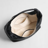 Vintage Leather Hobo Bag - Black