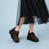 Retro Leopard Platform Sneakers - Leopard